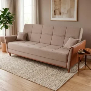 Sofá cama sérvia 2,00m bege linho rústico - king house