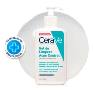 Gel de limpeza para pele oleosa e acneica acne control cerave 340g dia/noite