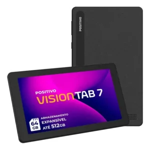 Tablet positivo vision tab 7 - processador octa-core 3gb ram 64gb armazenamento tela ips bateria 3100mah, android 14 go, wi-fi preto