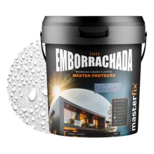 Tinta emborrachada masterfix 4kg impermeável flexível acabamento fosco cor branco 3.6 l
