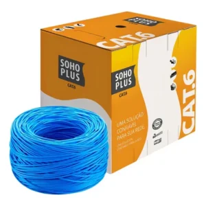 Cabo rede furukawa soho plus cat6 caixa com 305m cmx u/utp anti-chamas