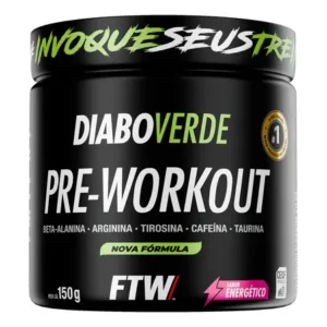 Pré treino pre workout diabo verde pote 150g sabor energético ftw