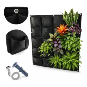 Módulo painel jardim vertical suspenso metro quadrado 1x1m estrutura preto planta natural