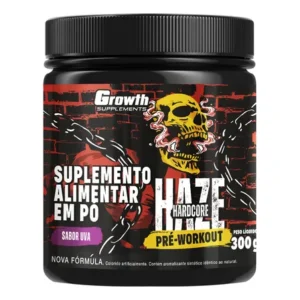Pré-treino haze hardcore 300g growth supplements - uva
