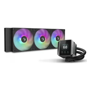 Water cooler deepcool mystique 360 display lcd, 360mm, argb, intel/amd, preto