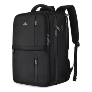 Mochila masculina de viagem 40l, itens pessoais grande capacidade com compartimento para sapatos, notebook 17 polegadas ideal trabalho, academia, escolar, preta matein 1197 preto liso