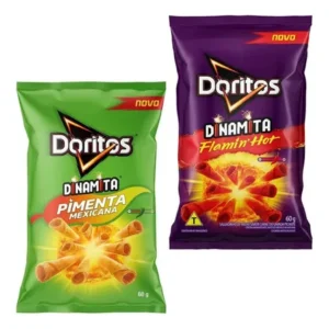 Salgadinho de milho doritos dinamita pimenta mexicana e carne defumada picante 60g, kit com 2
