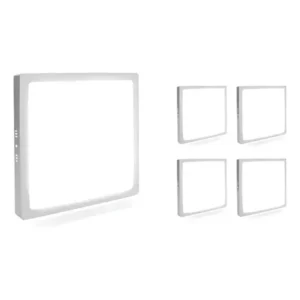 Kit 5 plafon led 25w bivolt 21x21cm starbright branco frio 6500k 127/220v