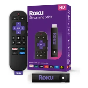 Roku streaming stick 2025 para tv hd/fhd controle por voz preto de