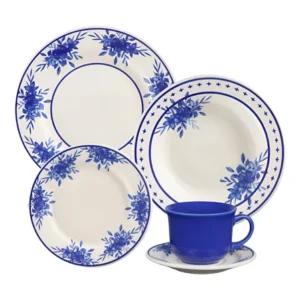 Aparelho de jantar 30 peças july biona donna 24 estampado floral