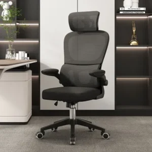 Cadeira escritório ergonômica giratória com apoio lombar da python fly preto malha