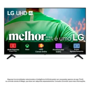 Smart tv lg uhd ai ua75 55 polegadas hdr10 pro processador 7 ger8 webos 25