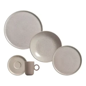 Aparelho de jantar 20 peças basic sandy- porto brasil areia stoneware sandy