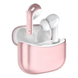 Fone de ouvido tws bluetooth 6.0 para samsung galaxy iphone motorola smartphone intra-auricular isolamento superior 48h bateria som 3d baixa latência graves potentes com microfone display led rosa