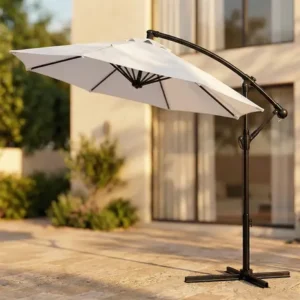 Ombrelone lateral suspenso 3m yayo branco jardim piscina proteção uv liso