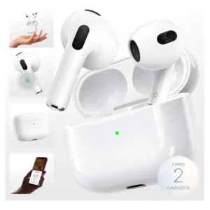 Fone ouvido bluetooth 5.4 sem fio estojo de carregamento anti ruido a prova dagua compatível com ios samsung galaxy android tws wireless air premium microfone touch marca pro phone see branco