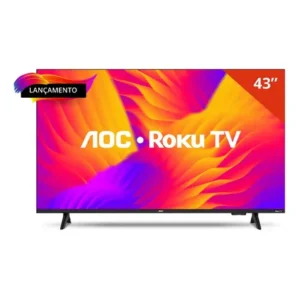 Smart tv 43 aoc led roku full hd wi-fi 60hz hdmi usb 43s5155/78g