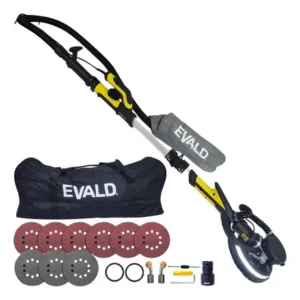 Lixadeira parede e teto telescópica 360° profissional 750w 1800rpm com saco coletor acessórios elpt750 evald amarelo 220v 60 hz