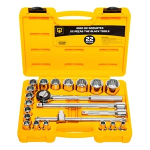 Kit jogo de soquetes 1/2 polegadas com maleta completo cromado