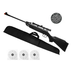 Carabina pressão 14 black edition 5.5mm+capa+chumbo+luneta preto 5.5 mm