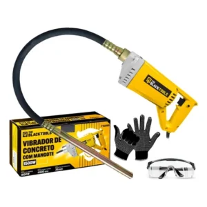 Kit vibrador concreto 1500w com mangote mangueira 1,45mx35mm acessorios tvc650 the black tools 220v