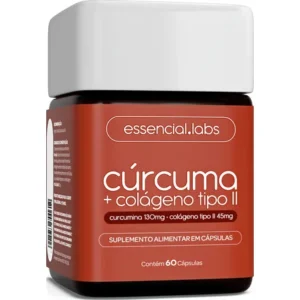 Cúrcuma 130mg + colágeno tipo ii 45mg - fórmula com máxima concentração e pureza 60 cápsulas sem sabor