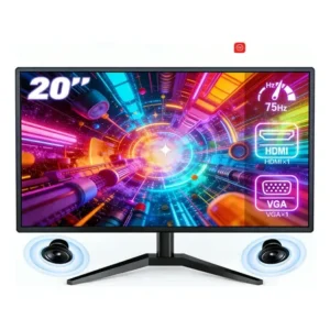 Monitor gamer lcd 20 polegadas pc,1600x900 hd,alto-falantes integrados,100hz,tempo de resposta 1ms,250cd/m²,72% ntsc,1000:1,hdmi/vga/auido/dc,bivolt preto 127/220v