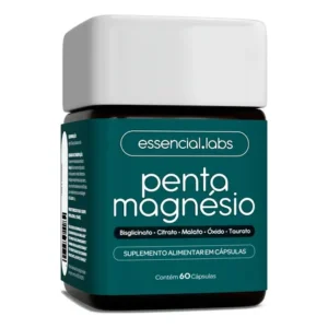 Penta magnésio - bisglicinato + dimalato citrato taurato óxido de a combinação perfeita 5 magnésios com máxima pureza e biodisponibilidade 60 cápsulas sem sabor