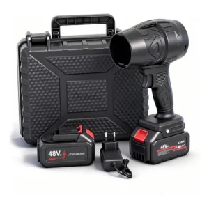 Soprador 48v turbo portátil com 2 baterias potente preto