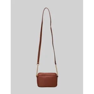 Bolsa tiracolo essencial pequena anacapri marrom roast caramel ouro