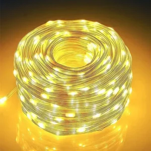 30m cordão de luz 300leds fio fada pvc bivolt prova dágua luzes amarelo 12v