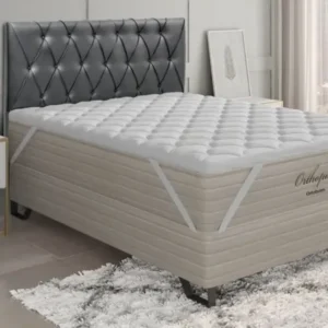 Pillow top queen ortobom de algodão 200 fios antialérgico branco liso