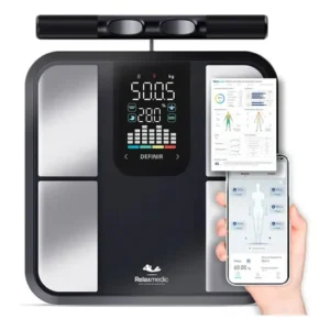 Balança de bioimpedância 8 sensores relaxmedic digital preto 127/220v