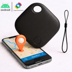 Mini localizador rastreador smart tag gps com cordão chaveiro cor preto compatível android samsung motorola xiaomi chrome technology