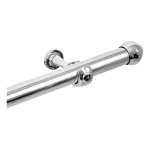 Kit varão cortina cromado 3 metros 28mm simples sala quarto com de instalação completo bastão grosso resistente reforçado fácil instalar elegante design moderno cacintex enxovais prateado