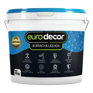 Tinta emborrachada eurodecor flexível para paredes 18kgs acabamento acetinado cor cromio