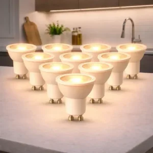 Kit 10 lampada led dicróica mr16 4,8w 3000k branco quente gu10 110v/220v cod: alut001203-10 alut by avant 127/220v