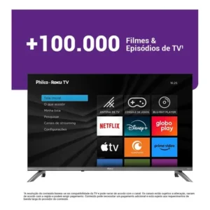 Smart tv 32 philco roku dolby áudio hdr10 p32crb