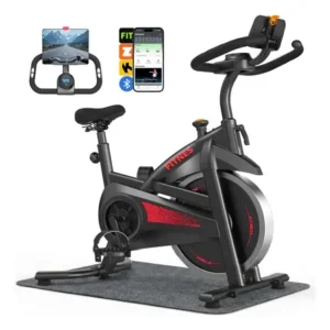 Bicicleta ergométrica spinning profissional inércia 15kg app preto