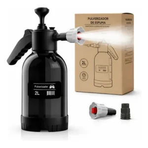 Pulverizador snow foam manual de 2 l hold on com 3 bicos para lavagem automotiva e limpeza doméstica preto