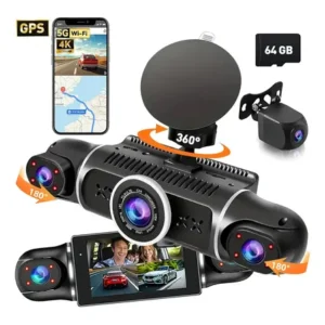 Câmera veicular automotiva hd 1080p 4 em 1 com wifi/gps 128g