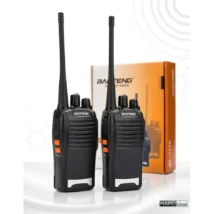Kit 2 rádio comunicador baofeng walkie talkie bf-777s profissional 16 canais 16ch 5w longo alcance até 12km preto - hardline 127/220v