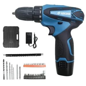 Parafusadeira furadeira adeske 12v sem fio azul com kit de acessórios azul-marinho 127/220v 50hz/60hz