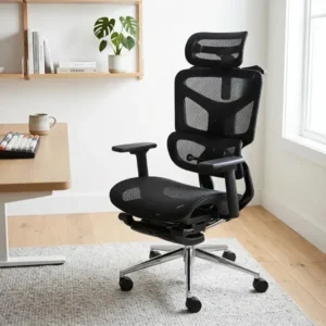 Cadeira de escritório ergonômica diamond tela mesh com suporte lombar adptavel encosto ajustável 4 posições preta vincere brasil preto