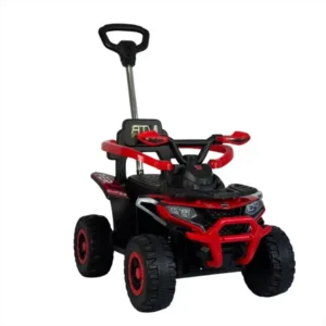 Carrinho infantil empurrador quadriciclo música roda grande vermelho