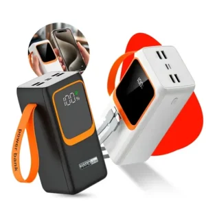 Power bank turbo carregador portátil 50.000mah 22.5w premium universal rápida carga para celular iphone xiaomi... preto ou branco