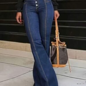 High-waisted stretchy skinny flare jeans, suitable for daily wear, parties, birthdays, travels, stage performances, etc. fashionable lifting and slimming. casualhigh-waisted casual