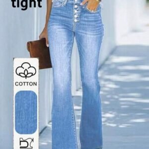 Women's personalized multi-button jeans casual springwomen's spring