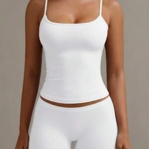 Xllais sexy backless women's camisole, elastic casual spaghetti strap white top summerxllais summer