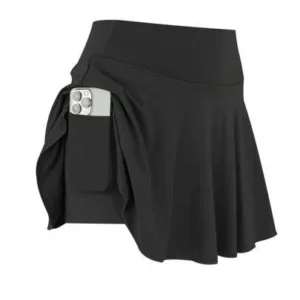 1pc women plus size sports skirt, high waist workout running fitness tennis casual fashion 2 in 1 skirt with pockets black summer1pc summer